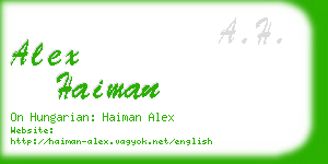 alex haiman business card